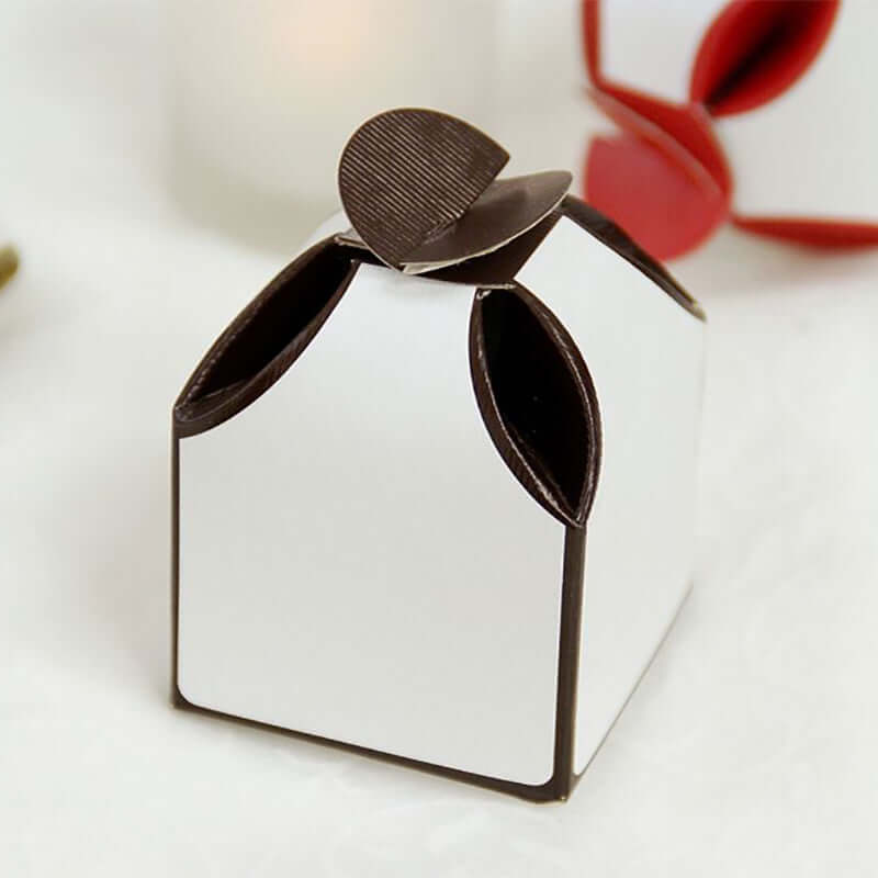 100 Pack | 2inch Two-Tone Chocolate Petal Top Party Favor Candy Gift Box