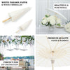2 Pack | White 32inch Parasol Paper/Bamboo Umbrellas Wedding Party Favors