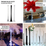 12 Pack | 24inch Clear Eiffel Tower Glass Flower Vase