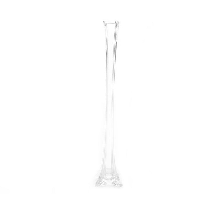 12 Pack | 20inch Clear Eiffel Tower Glass Flower Vase