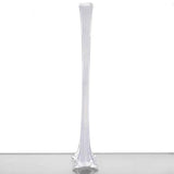 12 Pack | 24inch White Glass Flower Eiffel Tower Vases
