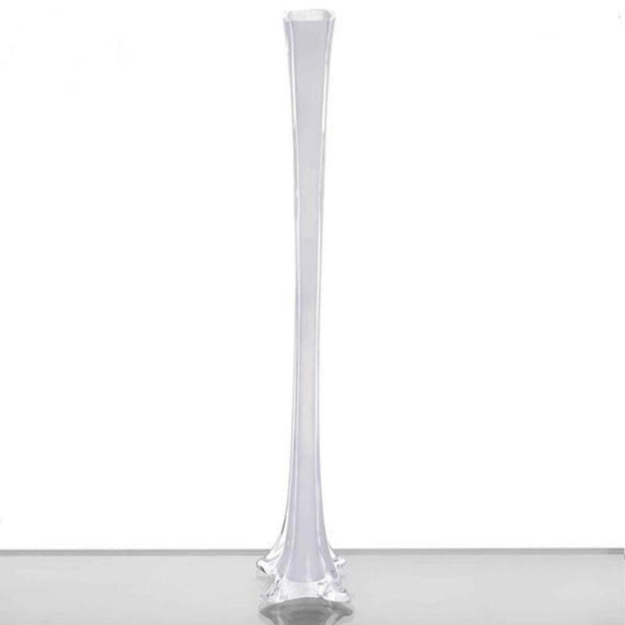 6 Pack | 24" White Eiffel Tower Glass Flower Vase