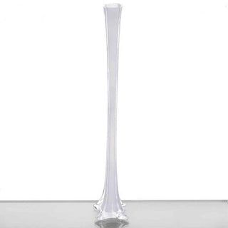 Enhance Your Event Decor with the 24" White Eiffel Tower Glass Flower Vase