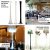 6 Pack | 32inch White Eiffel Tower Glass Flower Vase