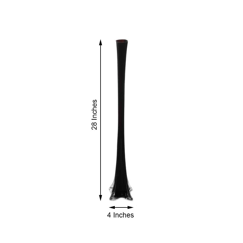 28inch Eiffel Tower Wedding Glass Vases- 6 PCS-Black