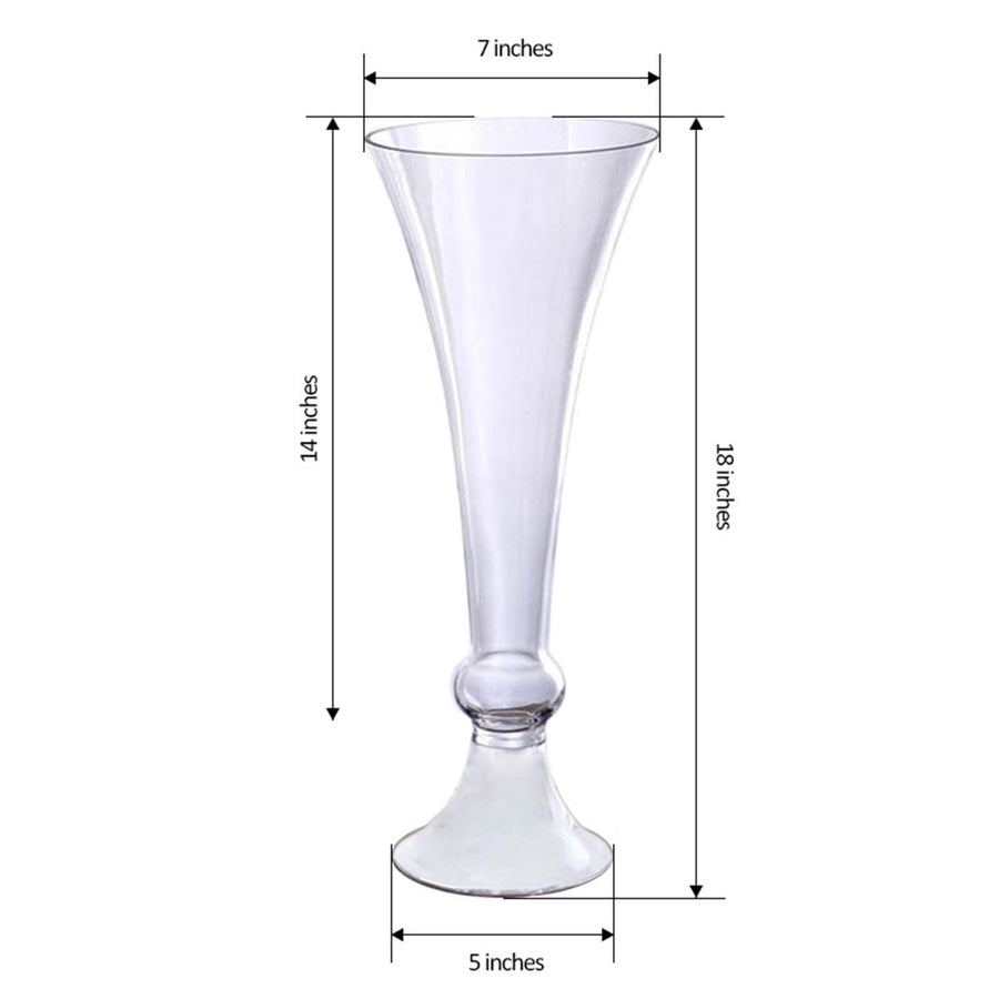 4 Pack | 18" Trumpet Glass Vase