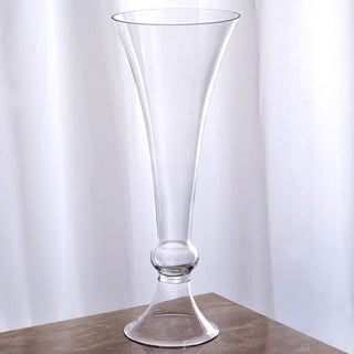 Elegant Clear Crystal Ball Trumpet Glass Vases
