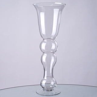 Create Unforgettable Events with our Clear Pilsner Curved Trumpet Glass Vases