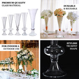 4 Pack | 11 inches Reversible Crystal Ball Trumpet Glass Vase