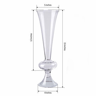 Add Elegance to Your Event with the Clear Reversible Crystal Ball Trumpet Glass Vase