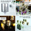 Set of 3 | Gold Long Stem Mercury Glass Cylinder Vase, Candle Holder Set