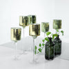 Set of 3 | Gold Long Stem Mercury Glass Cylinder Vase, Candle Holder Set