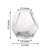 2 Pack - 5inch Clear Glass Geometric Vases - Table Top Prism Terrariums Glass Vases