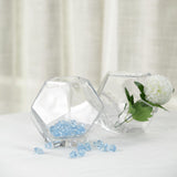 2 Pack - 5inch Clear Glass Geometric Vases - Table Top Prism Terrariums Glass Vases