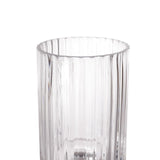 2 Pack 9inch Ribbed Pedestal Glass Vases, Glass Candle Holder, Vase Jar with Ridges