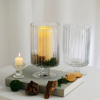 Create Magical Displays with Clear Ribbed Pedestal Glass Vases