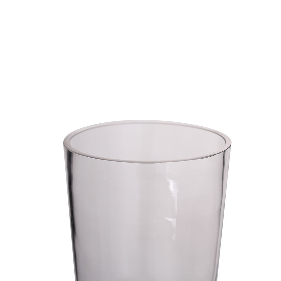 2 Pack | 12inch Clear Glass Vases | Bud Vases | Gold Dipped Cylinder Vases