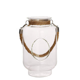2 Pack | 16.5" Clear Glass Vase Jar with Twine Rope Handle | DIY Hanging Glass Terrariums#whtbkgd