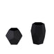 Set of 2 | Geometric Flower Vases, Matte Black Modern Glass Vases Table Centerpiece - 5inch | 8inch#whtbkgd