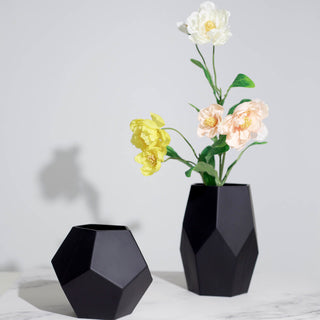 Elegant Matte Black Geometric Flower Vases for Any Occasion
