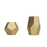 Set of 2 | Geometric Flower Vases, Matte Gold Modern Glass Vases Table Centerpiece - 5inch | 8inch#whtbkgd