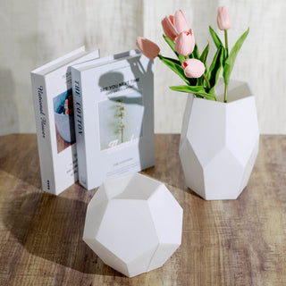 Elevate Your Event Decor with Matte White Geometric Vases