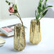 2 Pack | 8 inch Gold Mercury Glass Vases | Geometric Vases Flower Centerpieces