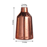 2 Pack | 9inch Rose Gold Mercury Glass Vases | Vessel Shaped Glass Flower Vase Centerpieces