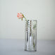 2 Pack | 11.5" Silver Striped Cylinder Vases | Glass Vases Flower Centerpieces