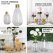 2 Pack 14" Clear Teardrop Glass Flower Vase with Gold Metal Top, Decorative Glass Jars