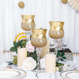 Elegant Gold Foil Crackle Glass Vases for Stunning Event Decor