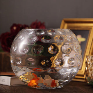 Enhance Your Event Decor with the 2 Pack | 8" Round Clear Sphere Hobnail Glass Bubble Vase