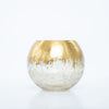 4inch Gold Foiled Crackle Glass Bud Vase Table Centerpiece, Bubble Bowl Round Flower Vase#whtbkgd