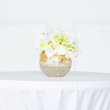 4inch Gold Foiled Crackle Glass Bud Vase Table Centerpiece, Bubble Bowl Round Flower Vase