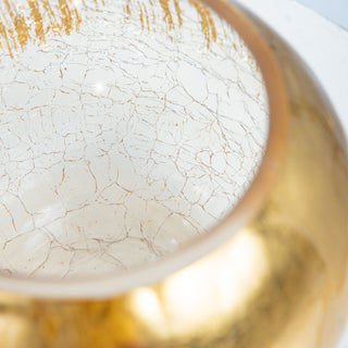 Add a Touch of Glamour with a Gold Foiled Crackle Glass Flower Vase