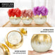 5" Gold Foiled Crackle Glass Candle Holder, Bubble Glass Candle Holder