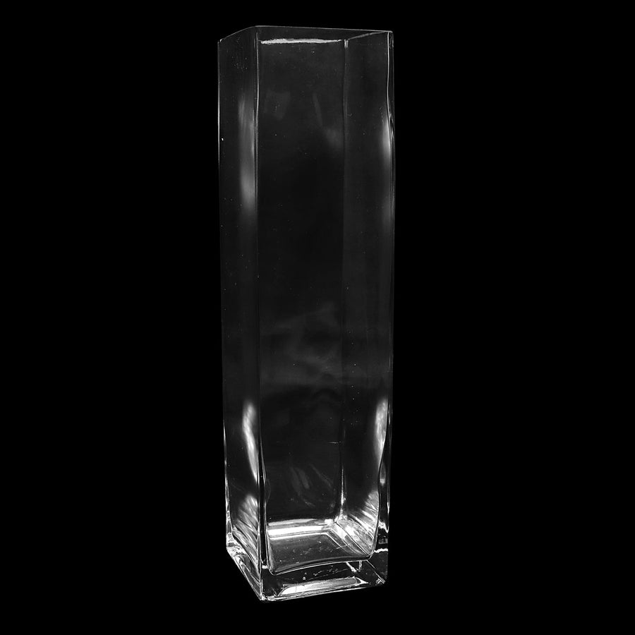 6 Pack | 16inch Heavy Duty Square Glass Cylinder Vases, Clear Glass Flower Vase