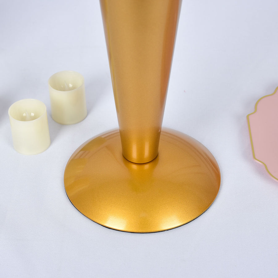 20inch Gold Metal Trumpet Flower Vase Wedding Centerpiece