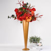 28Inch Tall Brushed Gold Metal Trumpet Flower Vase Wedding Centerpiece