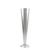 28Inch Tall Brushed Silver Metal Trumpet Flower Vase Wedding Centerpiece#whtbkgd