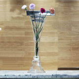 Reversible Trumpet Vase, Tall Glass Vases, Clear Vase, Glass Flower Vase