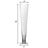 6 Pack | 20'' Clear Heavy Duty Trumpet Glass Vase