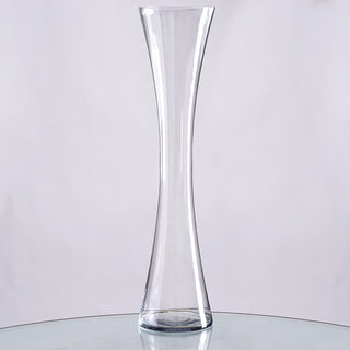 Clear Heavy Duty Concave Glass Vase for Stunning Centerpieces