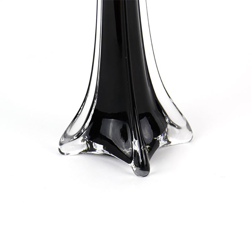 6 Pack | 28inch Black Glass Flower Eiffel Tower Vases