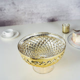 10inch Gold Mercury Glass Compote Vase, Pedestal Bowl Centerpiece