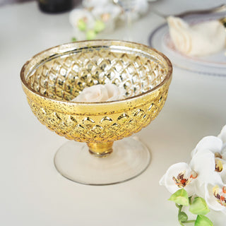 Add a Touch of Glamour with the Gold Mercury Glass Compote Vase