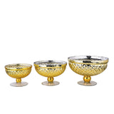 8inch Gold Mercury Glass Compote Vase, Pedestal Bowl Centerpiece