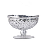 8inch Silver Mercury Glass Compote Vase, Pedestal Bowl Centerpiece #whtbkgd