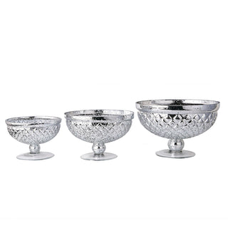 Create a Luxurious Ambiance with the Silver Mercury Glass Pedestal Bowl Vase