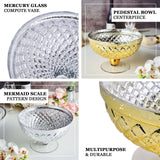 10inch Gold Mercury Glass Compote Vase, Pedestal Bowl Centerpiece